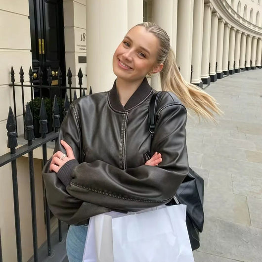 Chaqueta Piloto Motociclista para Mujer con Cuello Mao - Image 19