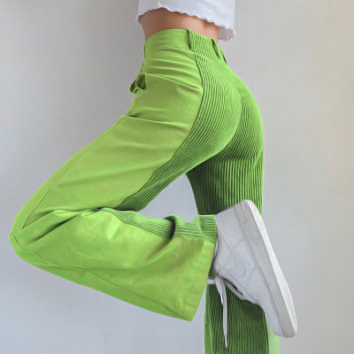 Pantalones Rectos Anchos con Bloques de Color - Casual y Versátil - Image 8