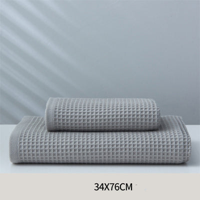 Toalla Absorbente de Algodón Puro Estilo Japonés con Patrón Honeycomb - Image 13