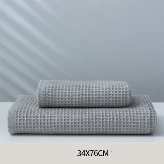 Toalla Absorbente de Algodón Puro Estilo Japonés con Patrón Honeycomb - Image 13