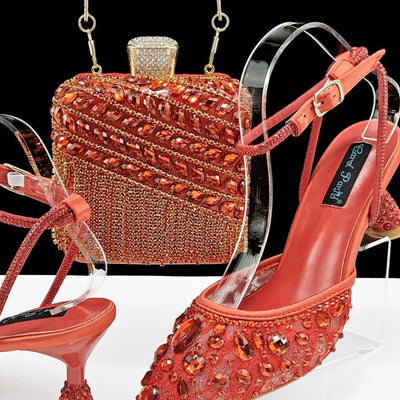 Sandalias de Tacón Alto con Strass y Bolso a Juego con Borlas 3D - Image 14