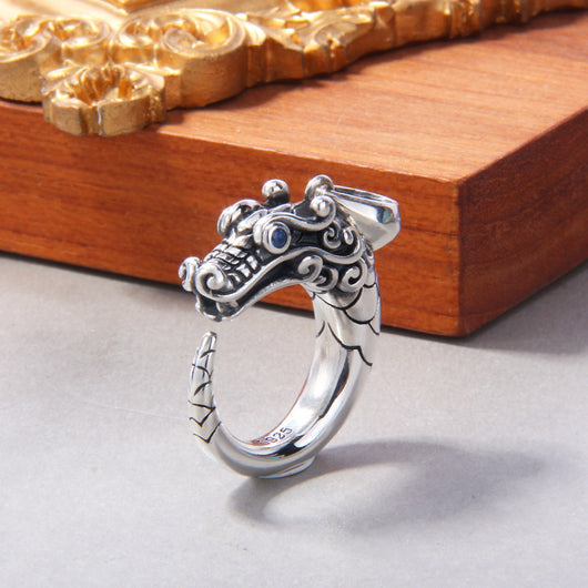 Colgante Dragón Tailandés Plata - Estilo Étnico Retro para Hombre - Image 7