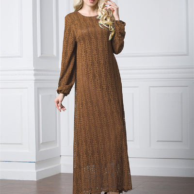 Vestido Ejecutivo de Manga Larga con Cuello Redondo - Image 14