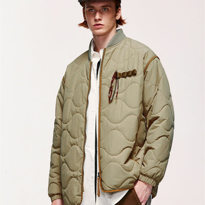 Chaqueta Acolchada de Algodón Japonesa con Patrón Rombo - Image 4