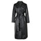 Abrigo de Cuero PU Ajustado Efecto Delgadez Negro - Elegante y Versátil
