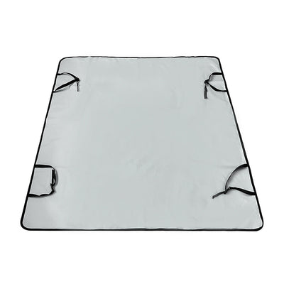 Pink car pet mat with white paw print and bone patterns, featuring black straps for securing to a rear seat. - Image 12