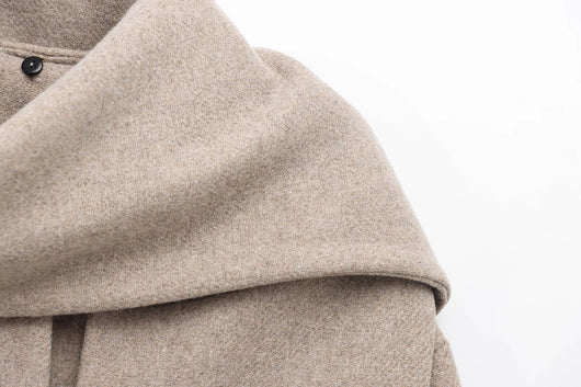 Abrigo Capa Estilo Francés con Diseño Tejido para Mujer - Image 9