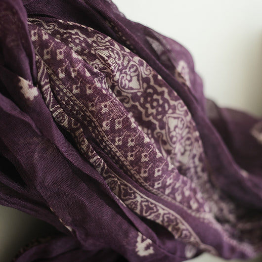 Pañoleta de Algodón y Lino con Estampado Cashew para Mujer - Image 11