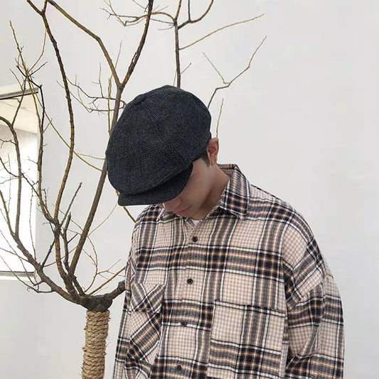 Boina Octagonal de Lana Británica para Hombre - Estilo Casual