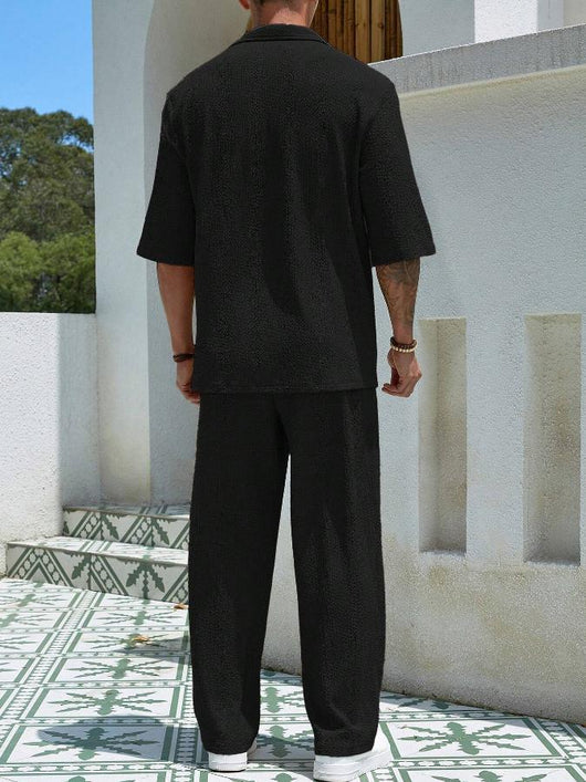 Conjunto Casual de Verano para Hombre: Playera Manga Corta y Pantalón Recto Cómodo - Image 17