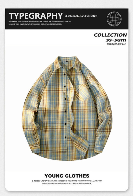 Camisa-Chaqueta Casual de Cuadros para Hombre - Image 12