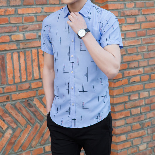 Camisa Estampada de Manga Corta para Hombre Talla Grande - Image 6