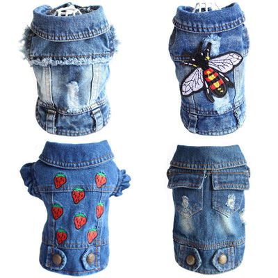 Chaleco Denim para Perros Pequeños - Abrigo de Moda Primavera para Mascotas