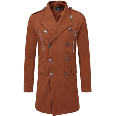 Abrigo Gabardina Doble Botonadura Cuello Solapa Grande Hombre Slim Fit Lana - Image 6