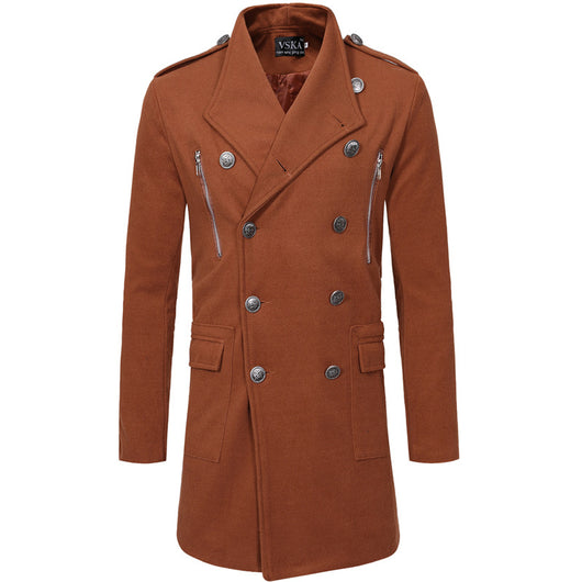Abrigo Gabardina Doble Botonadura Cuello Solapa Grande Hombre Slim Fit Lana - Image 6