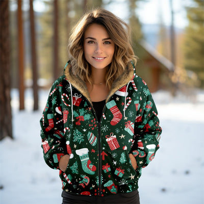 Abrigo Acolchado para Mujer con Capucha y Estampado Digital Otoño-Invierno - Image 10