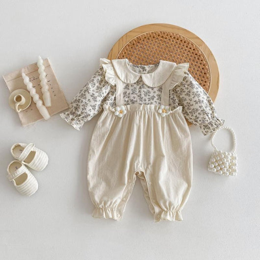 Enterizo Largo para Bebé Niña con Diseño de Dos Piezas y Tirantes - Image 10