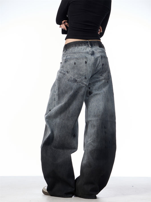Pantalones Jeans Sueltos Efecto Desteñido con Tinta Splash - Image 15