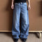 Jeans Rectos Holgados Efecto Desgastado Lavado
