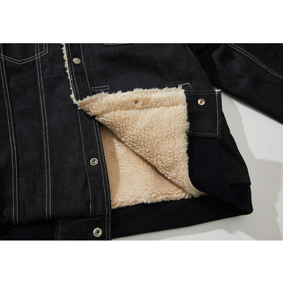 Chaqueta Denim Acolchada con Forro de Terciopelo para Hombre y Mujer - Image 4