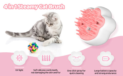Cepillo Gato 4 en 1 con Vapor - Deslanador y Masajeador para Mascotas - Image 10