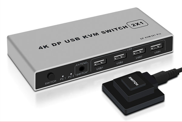 Switch KVM DisplayPort 2x1 4K 60Hz para 2 PCs