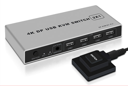 Switch KVM DisplayPort 2x1 4K 60Hz para 2 PCs