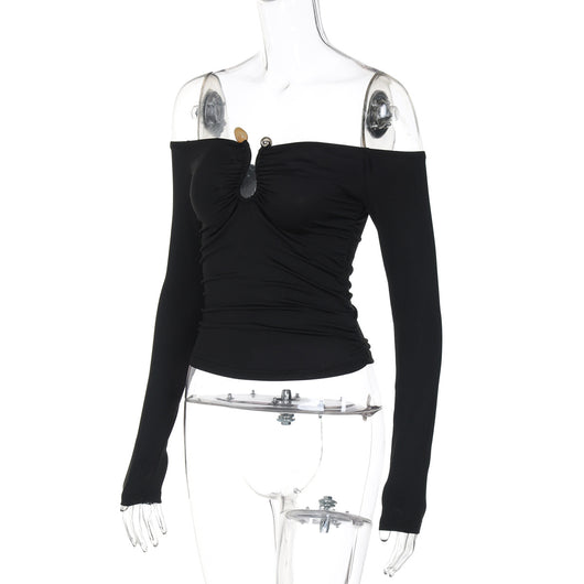 Blusa Tubo Suelta de Manga Larga en Color Sólido para Mujer - Image 10