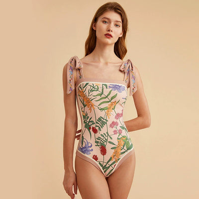 Traje de Baño Vintage Francés Estampado Doble Cara Ajustado - Image 6