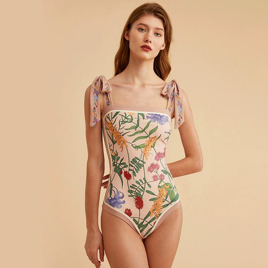 Traje de Baño Vintage Francés Estampado Doble Cara Ajustado - Image 6