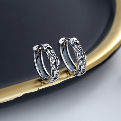 Aretes de Plata Tailandesa Vintage con Patrón Pixiu - Image 3