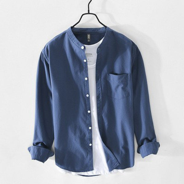 Camisa Casual con Cuello Mao Talla S para Hombre