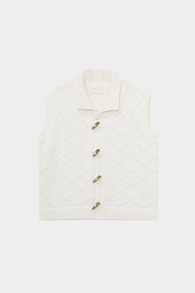 Chaleco Cardigan Tejido de Algodón con Textura Diamante - Image 20
