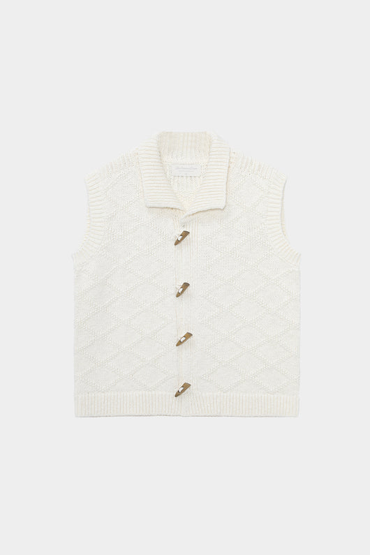 Chaleco Cardigan Tejido de Algodón con Textura Diamante - Image 20
