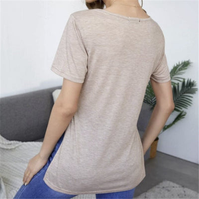 Blusa Casual con Escote V y Abertura Lateral - Image 11
