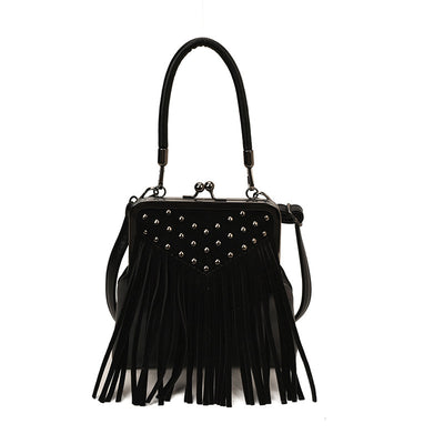 Bolsa Retro de Hombro para Mujer con Remaches y Borlas - Image 4