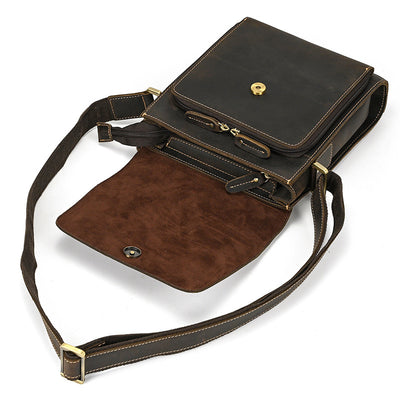 Bolso Bandolera de Cuero Genuino para Hombre - Image 11