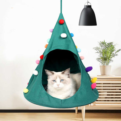 Hamaca Cama para Gatos con Diseño de Cono Navideño - Image 8