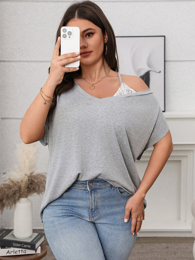 Blusa Holgada de Hombro Caído con Mangas Murciélago - Image 15