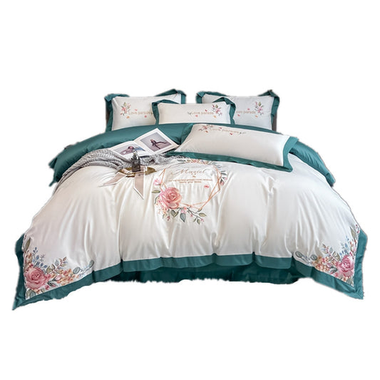 Kit de Bordado para Juego de Cama de 4 Piezas en Algodón