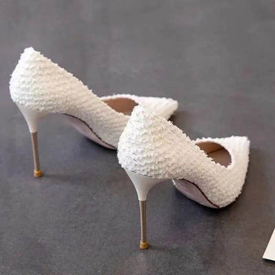 Tacones Blancos Stiletto de Punta Fina para Mujer - Image 4