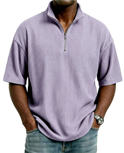 Playera Suelta de Tejido Waffle para Hombre - Comodidad de Verano - Image 13