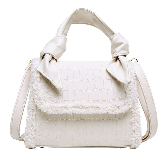 Bolsa Cuadrada Pequeña de Lana de Cordero con Patrón Piedra - Image 13