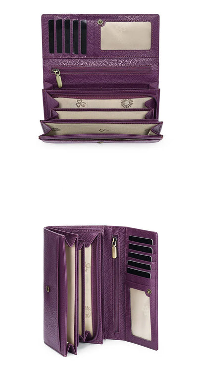 Cartera Larga de Cuero Genuino para Mujer - Diseño Europeo Premium - Image 13