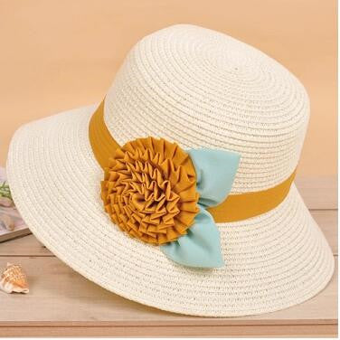 Sombrero de Sol Plegable con Flores Tridimensionales para Mujer - Image 4