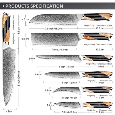 Cuchillo de Chef Damasco Profesional - Acero de Damasco Premium - Image 15