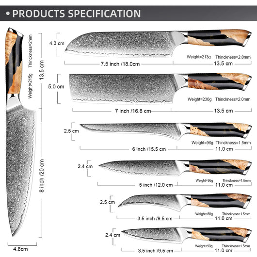 Cuchillo de Chef Damasco Profesional - Acero de Damasco Premium - Image 15