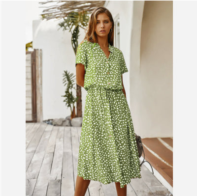Vestido Corto de Verano para Mujer con Lunares y Manga Corta - Image 8