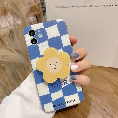 Funda para iPhone Diseño Cuadros y Flores Azul - Image 10