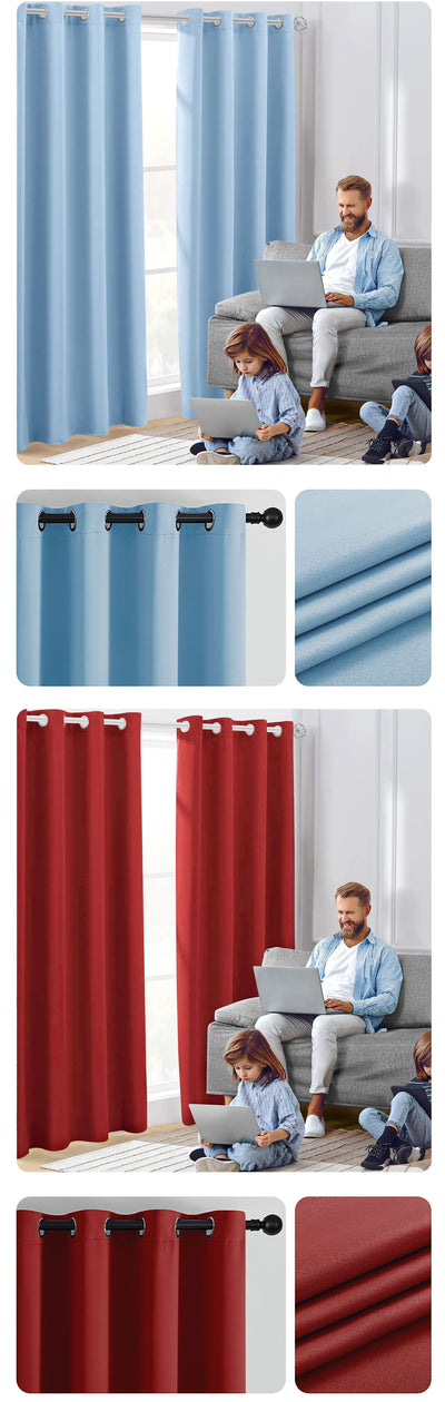 Cortinas Modernas Térmicas Bloqueadoras de Luz - Tela Gruesa Opaca Aislante - Image 26